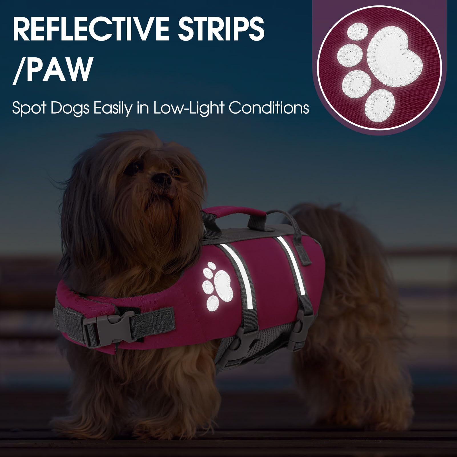 Queenmore Xs Dog Life Jacket, Puppy Life Jackets For Small Dogs, Doggie Life Vest For Swimming, Lightweight Extra Small Dog Life